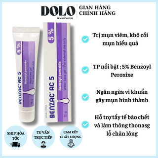 Kem giảm mụn Benzac AC 5% Benzoyl Peroxide, Banzac AC CHÍNH HÃNG - Weilaiya- 15g