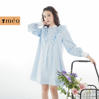 Váy liền nữ form rộng dáng suông dài tay cổ bèo cách điệu Oggy