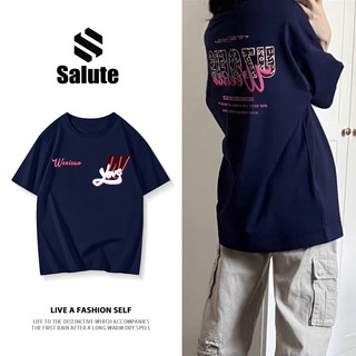 Salute Áo phông unisex local brand form rộng basic tee cổ tròn xanh navy nam nữ ngầu Y0948