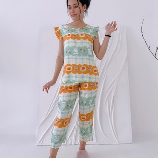 Bộ lanh nữ quần dài 9 tấc cánh tiên 9CT101 VNXK 45-75kg, Đồ bộ tole lanh loại 1 mịn mát