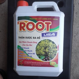 Phân bón vi lượng ROOT USA can 5 lít chuyên dùng mai, ra rễ, đâm chồi, xanh lá