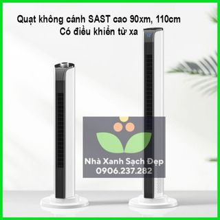 Quạt tháp không cánh cao 90cm, 110cm CÓ ĐIỀU KHIỂN TỪ XA - quạt không cánh cao cấp