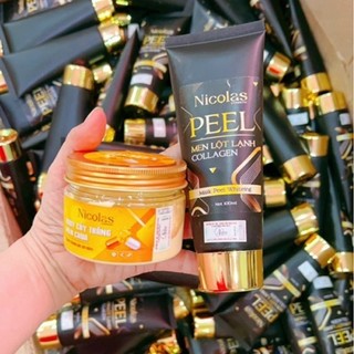 Combo Kem Nicolas Peel Lột Lạnh Thanh Nhi + Kem Body Cấy Trắng Men Chua Nicolas Cosmetic
