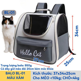 Balo Hello cat pro cho chó mèo có cửa hông, chống nước, nhiều màu sắc - Mã 5021 - H2 Store.