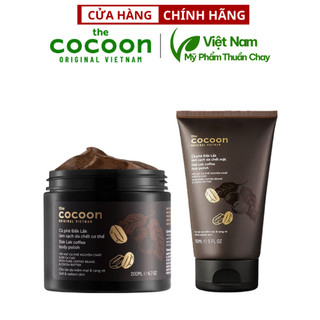 Combo Cocoon Tẩy Da Chết Cho Mặt (150ml) & Toàn Thân (200ml) Từ Cà Phê Đắk Lắk