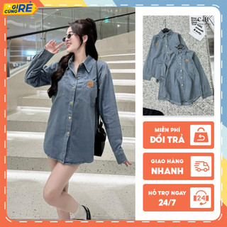 Áo Jean bò Miu Miu dài tay Freesize sơ mi Denim suông cổ bẻ dễ mặc C&H Clothing