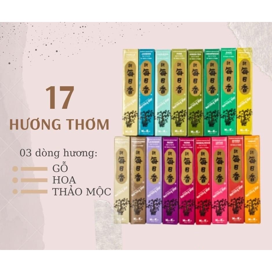 Nhang thơm Morning Star - Thanh hương Nhật Bản thư giãn định tâm Nippon Kodo