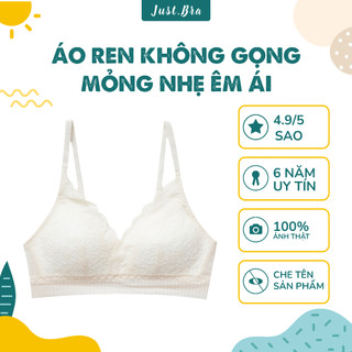 Áo ngực ren Just Bra thiết kế mút mỏng không gọng dây vai điều chỉnh linh hoạt AB369