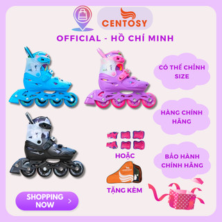 Giày trượt patin trẻ em Centosy A9 có 1 bánh đèn sáng tặng kèm phụ kiện có thể tăng chỉnh 3 size