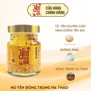 3 Hũ YẾN HOÀNG KIM Chưng Sẵn Đông Trùng Hạ Thảo Hũ 70ml 36% Yến Sào Khánh Hòa