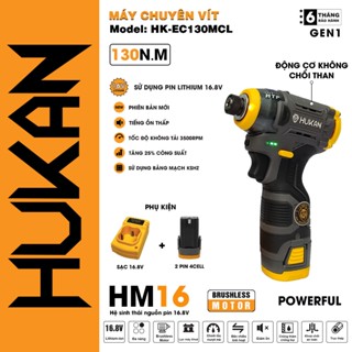 Máy bắn vít Mini, Máy bắt vít HUKAN HK-EC130MCL, Lực Siết 130Nm, Có 3 chế độ lực siết chỉnh phía trên cò