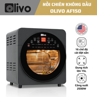 Nồi Chiên Không Dầu OLIVO AF150- Phiên Bản 2024 - 16 Chức Năng - Dung Tích 15L - Hàng Chính Hãng- Tặng Kẹp Inox