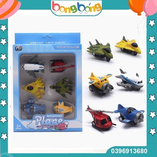 Bộ quà tặng 6 xe mô hình máy bay cartoon plane