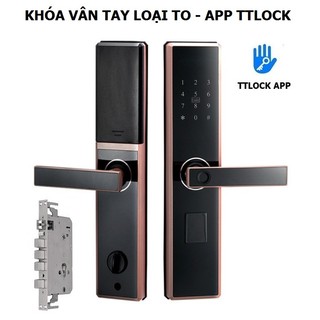 Khoá cửa vân tay cao cấp loại to 5 chốt cho cửa chính - app ttlock
