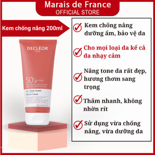 Kem chống nắng decleor aloe vera sun gel-cream spf 50 200ml