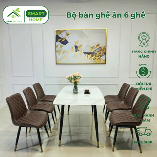 Bộ bàn ăn 6 ghế nhập khẩu phong cách hiện đại - HEALHOMES GA11