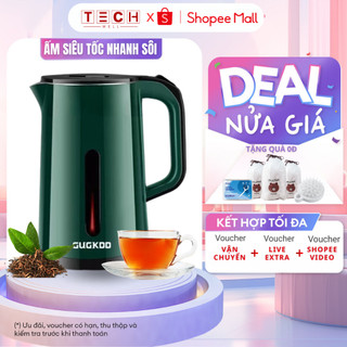 Ấm Siêu Tốc Đun Nước Dung Tích 2.5l Công Suất 1500w Bình Siêu Tốc 2 Lớp Cách Nhiệt Tự Ngắt Khi Sôi GODWELL