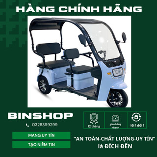 Xe điện 3 bánh F88-02, Xe điện 3 bánh 2 hàng ghế, Xe điện ba bánh mái che cho người khuyết tật