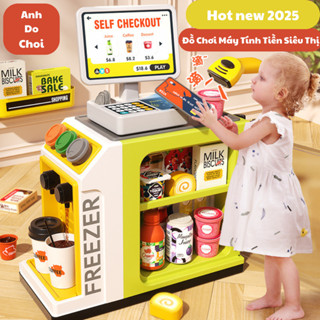 Đồ Chơi Máy Tính Tiền Siêu Thị , Có Máy Quẹt Thẻ Và Quầy Bán Cafe anhdochoi