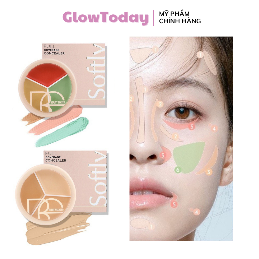 Kem Che Khuyết Điểm BEAUTY GLAZED 3 Màu Tùy Chọn 35g Chống Thấm Nước Lâu Trôi B108