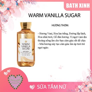 Warm vanilla sugar sữa tắm nữ thơm bath body works 295ml