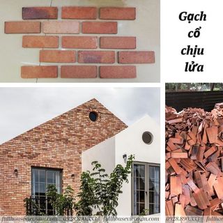 Gạch chịu lửa 7x20 cm ốp tường nhà - gạch gốm cổ nung không bắt lửa - gạch cổ chịu lửa trang trí quán cafe, nhà hàng, ..