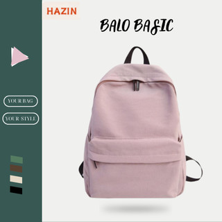 Balo nam nữ thời trang HAZIN trơn cao cấp đi học đi chơi phong cách unisex đựng vừa laptop 15inch
