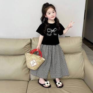 Bộ quần áo bé gái- Bộ đồ bé gái cộc tay kết hợp quần ống thụng cho bé từ 1 tuổi đến 5 tuổi