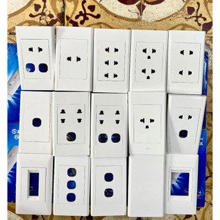 Mặt 1- 2- 3 lỗ S18, mặt che trơn, mặt át đơn- đôi- đen Sino-vanlock hàng chính hãng