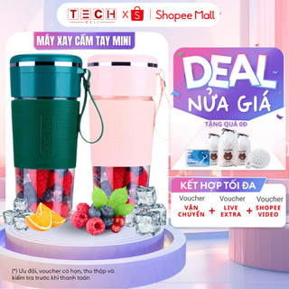 Máy Xay Sinh Tố Cầm Tay Mini 6 Lưỡi Đa Năng, Dung Tích 300ml, Dung Lượng Pin 3000mAh, Nhựa ABS Cao Cấp GODWELL_MXS02