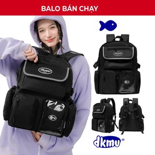 Balo đi học canvas nhiều ngăn màu đen DKMV - Original Backpack | K-P12