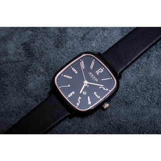 Đồng Hồ cặp đôi Julius JA-1418 Dây Da ( Đen Mặt Trắng)