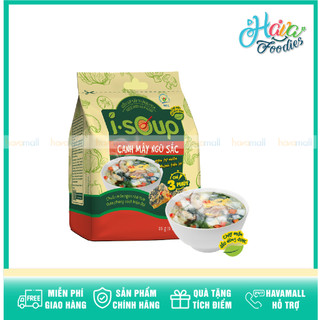 Viên Súp Sấy Canh Mây Ngũ Sắc Chay Ăn Liền I.SOUP 35g – Freeze Dried Soup Block