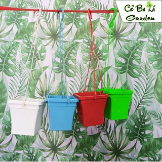 Chậu treo vuông mini, phù hợp trồng sen đá,xương rồng