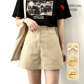 Quần Short Nữ Chất Kaki Dasinoo Lưng Cao Phong Cách Hàn Quốc