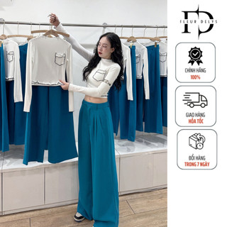 Áo Thun Croptop Dài Tay Viền Vắt Sổ Delys DLAC42