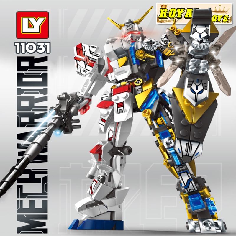 Đồ Chơi Lắp Ráp Kiểu Lego Mô Hình Robot Gundam Unicorn, Justice, Barbatos Mecha Warrior 11030-11033 Với 600+ Mảnh Ghép