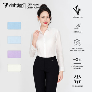 Áo sơ mi nữ dài tay vải bamboo slimfit 355 vĩnh tiến - nhiều màu