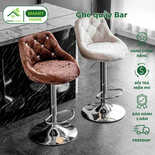 Ghế quầy bar makeup, chụp hình - Mặt đệm nhung có thể quay 360 độ
