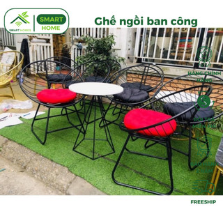 Ghế nón sắt ( Hàng Loại 1 ) ghê ngồi ban công sân vườn HPGSCF 02