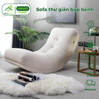 Ghế sofa thư giãn bập bênh, ghế tựa lưng lông cừu đọc sách chữ l thương hiệu iga- gc38/smarthomes