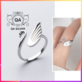 Nhẫn bạc 925 nữ chim thiên nga S925 SWAN QA SILVER Ring RI240301