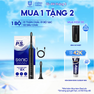 Bộ bàn Chải Điện P/S Sonic Expert Chuyên Gia Sóng Âm - Công Nghệ Sóng Âm, Chải Sạch Mảng Bám Tới 8X