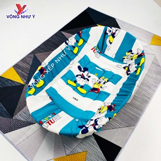 Combo bộ nôi tre loại đại có lót nôi chống dằm cho em bé, nôi đặt võng xếp cho trẻ em size đại nhiều màu dễ thương