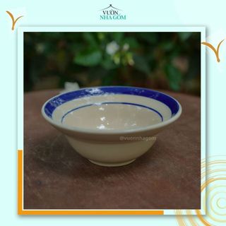 Chén chiết yêu hoạ tiết chỉ xanh, Chén ăn cơm, bát ăn soup, bộ bàn ăn-Vườn Nhà Gốm
