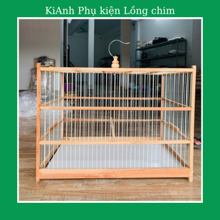 Khung tập lực chim chào mào, chòe tự ráp chất liệu gỗ sến nan cáp quang lồng lực chào mào đã ráp sẵn 6 mặt