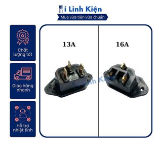 Ổ cắm 3 chân nồi cơm điện màu đen chân đồng.