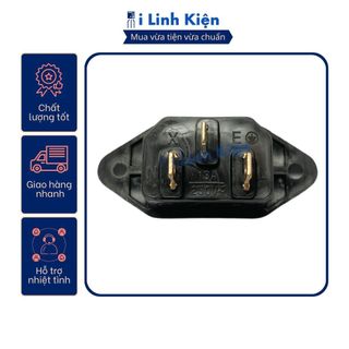 Ổ cắm 3 chân nồi cơm điện màu đen chân đồng.