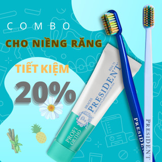  Dành cho răng niềng PresiDENT PROFI kem đánh răng ORTHO Braces và Bàn chải Orthodontic