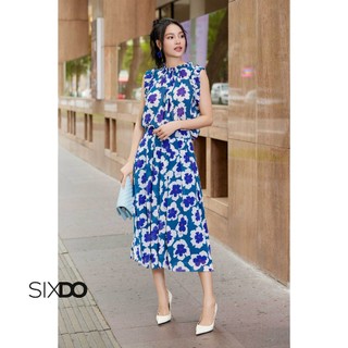 Chân váy hoa chiffon xếp ly SIXDO
